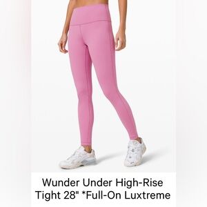 Lululemon Wunder Under High-Rise Tights 28” *Full-On Luxtreme Magenta Glow